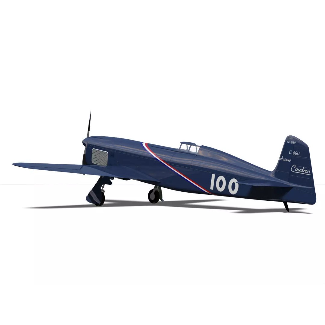 Caudron C.460 3D Model – Historic French Racer, High Poly, FBX - View 8