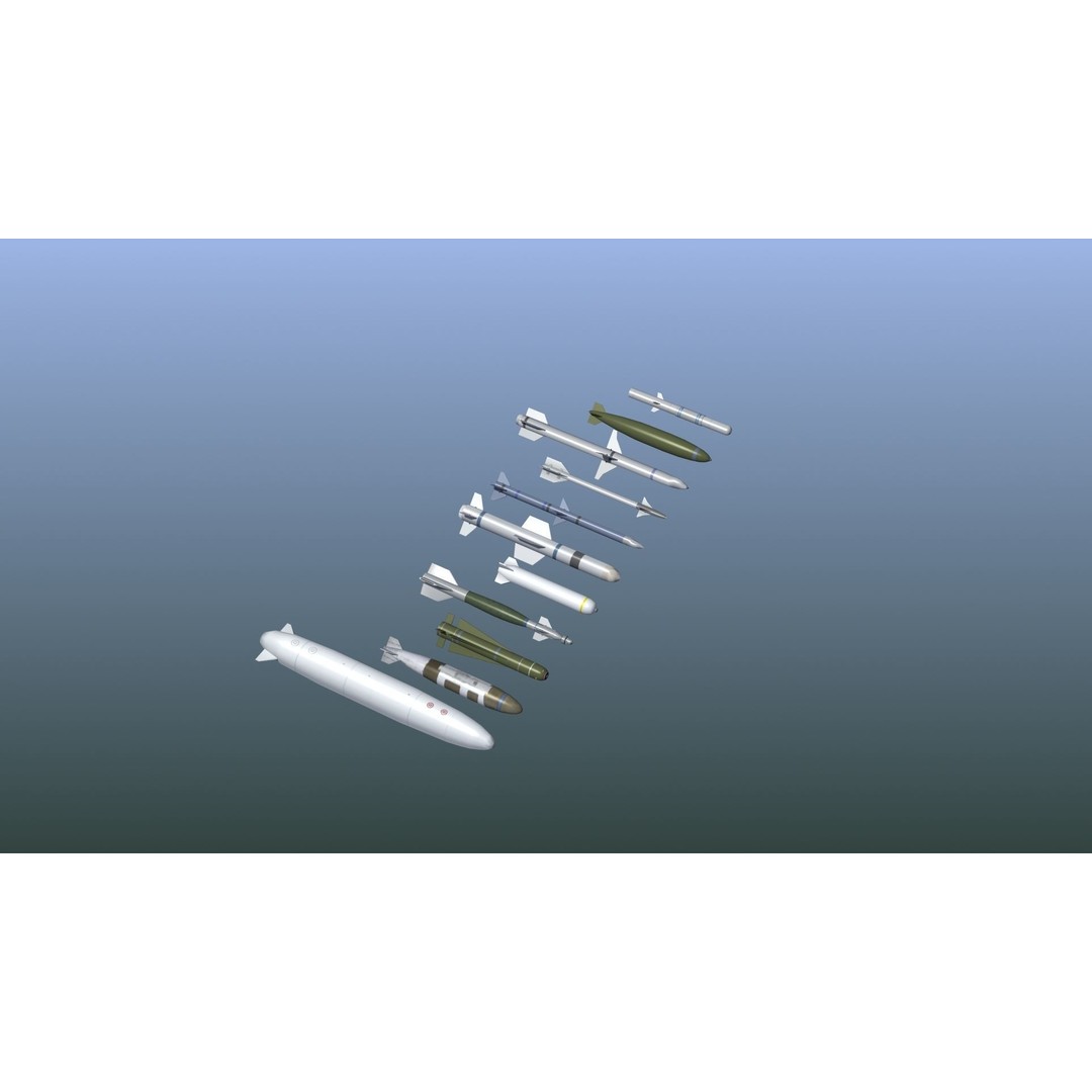 NATO Aircraft Weapons 3D Model – Low Poly Game Asset, FBX, PBR - View 10