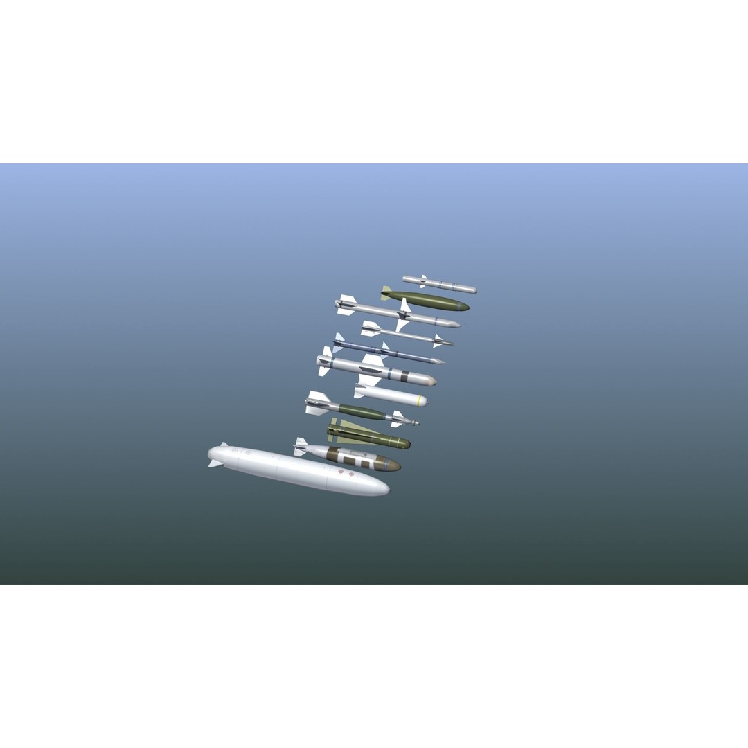 NATO Aircraft Weapons 3D Model – Low Poly Game Asset, FBX, PBR - View 11