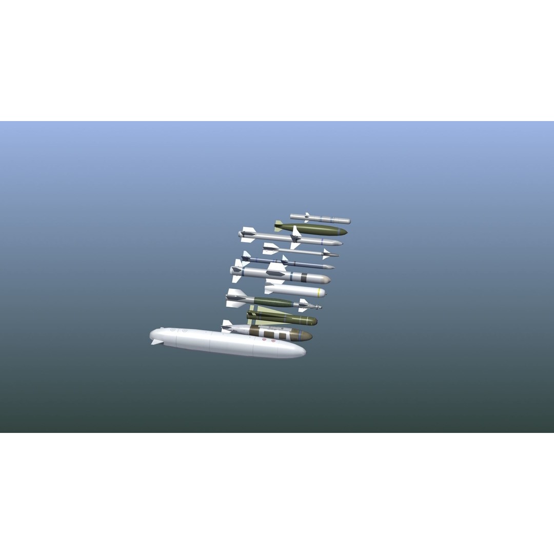 NATO Aircraft Weapons 3D Model – Low Poly Game Asset, FBX, PBR - View 12