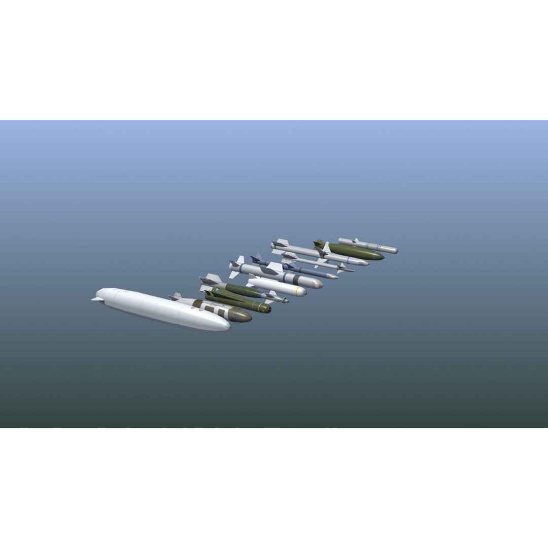 NATO Aircraft Weapons 3D Model – Low Poly Game Asset, FBX, PBR - View 13