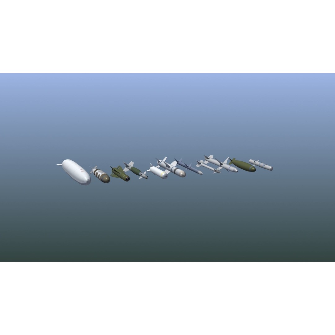 NATO Aircraft Weapons 3D Model – Low Poly Game Asset, FBX, PBR - View 15