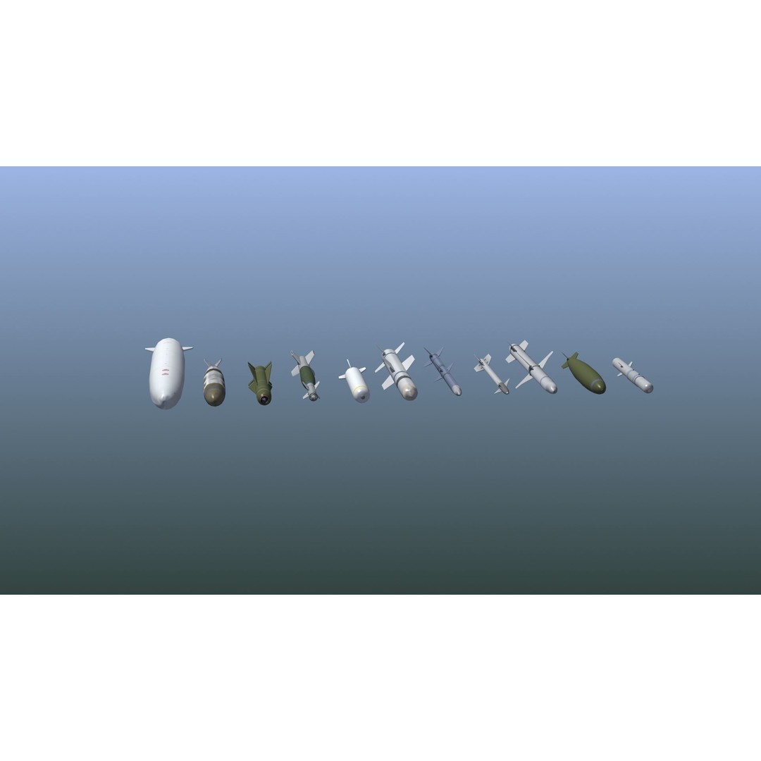 NATO Aircraft Weapons 3D Model – Low Poly Game Asset, FBX, PBR - View 16
