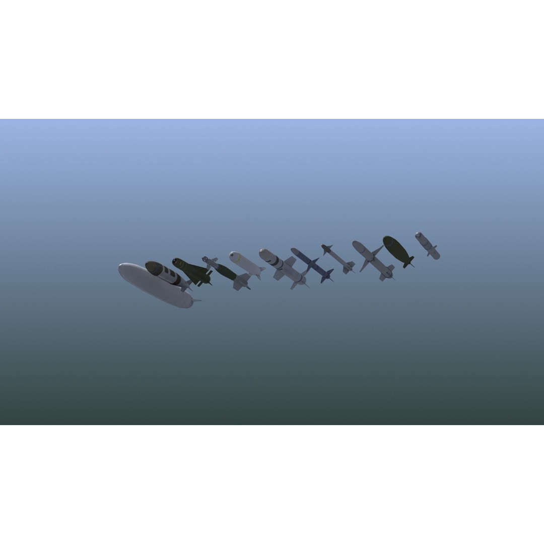 NATO Aircraft Weapons 3D Model – Low Poly Game Asset, FBX, PBR - View 17