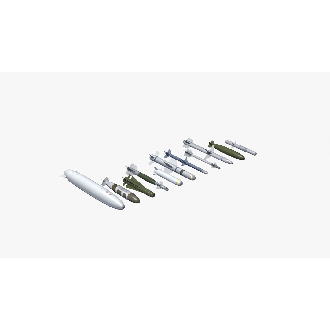 NATO Aircraft Weapons 3D Model – Low Poly Game Asset, FBX, PBR - View 21