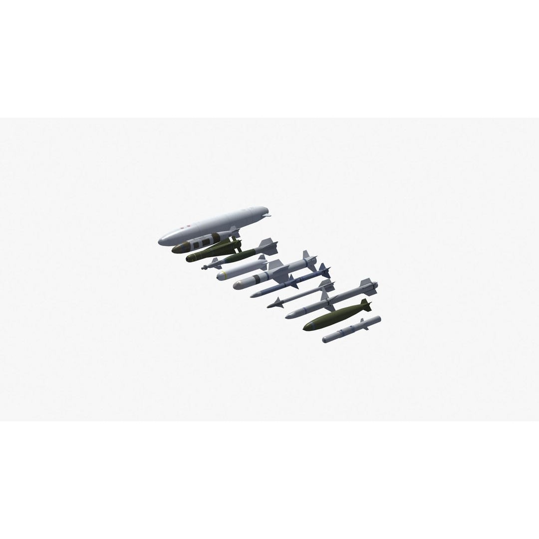 NATO Aircraft Weapons 3D Model – Low Poly Game Asset, FBX, PBR - View 23