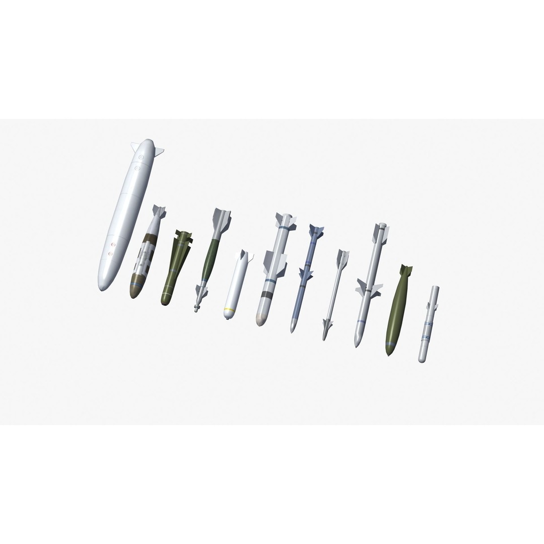 NATO Aircraft Weapons 3D Model – Low Poly Game Asset, FBX, PBR - View 24