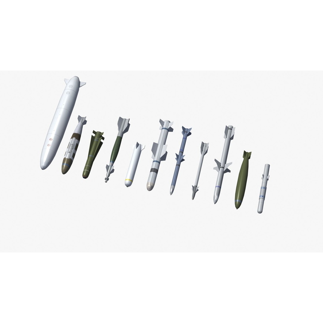 NATO Aircraft Weapons 3D Model – Low Poly Game Asset, FBX, PBR - View 26