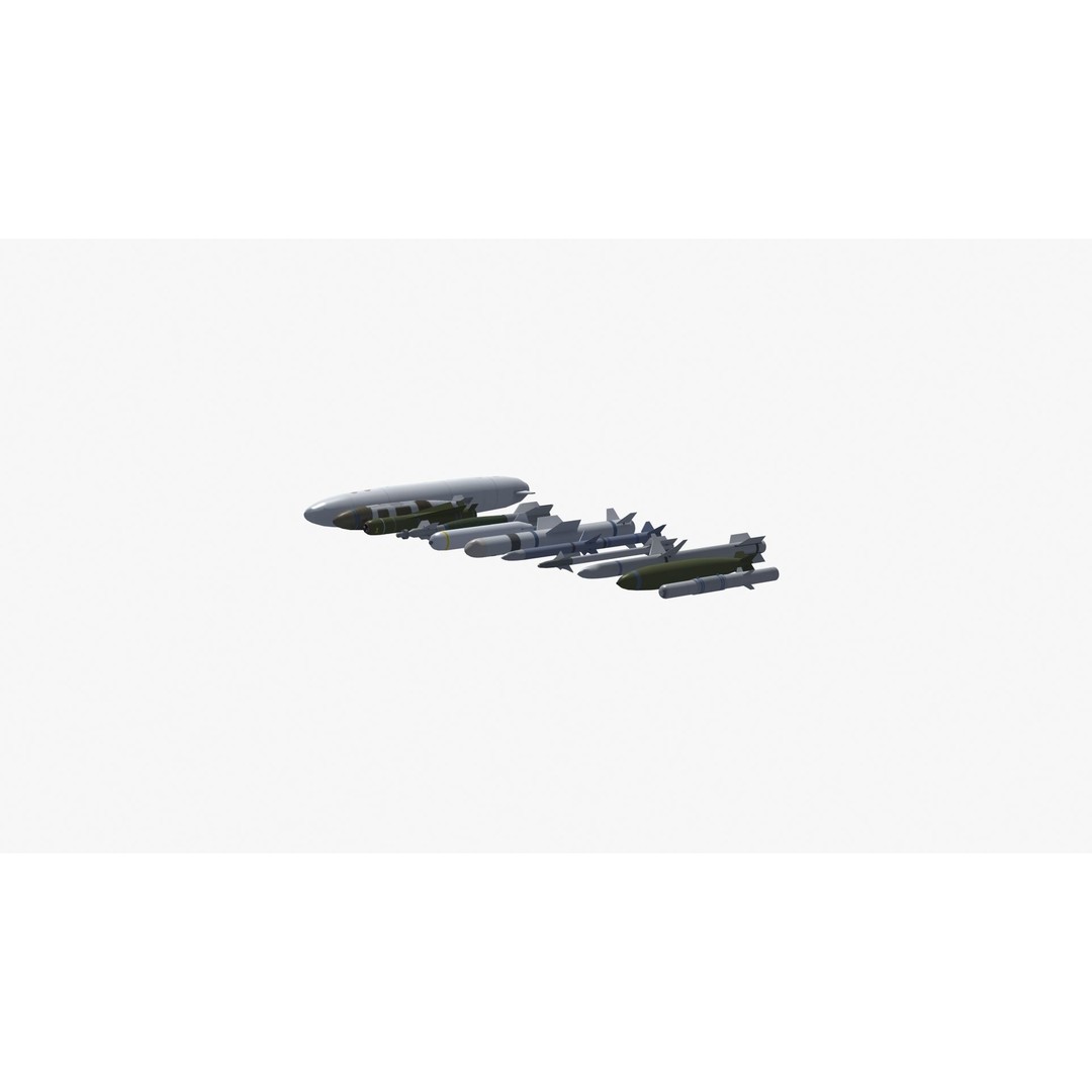 NATO Aircraft Weapons 3D Model – Low Poly Game Asset, FBX, PBR - View 27