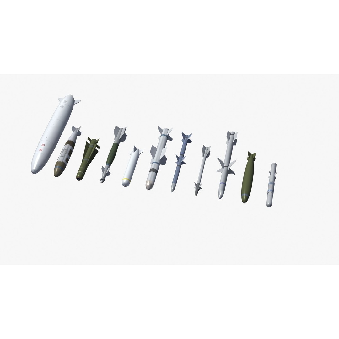 NATO Aircraft Weapons 3D Model – Low Poly Game Asset, FBX, PBR - View 28