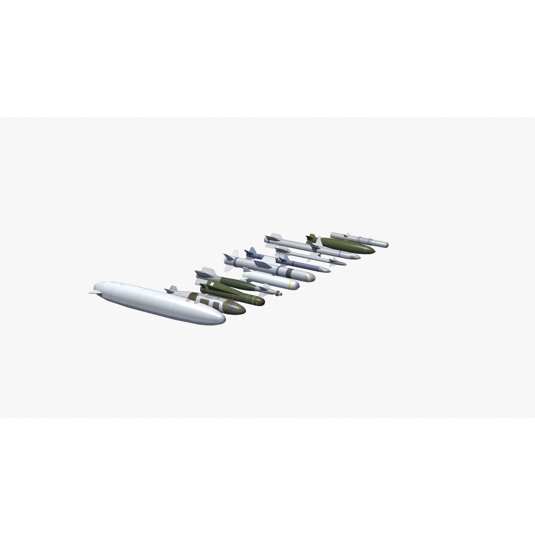 NATO Aircraft Weapons 3D Model – Low Poly Game Asset, FBX, PBR - View 32