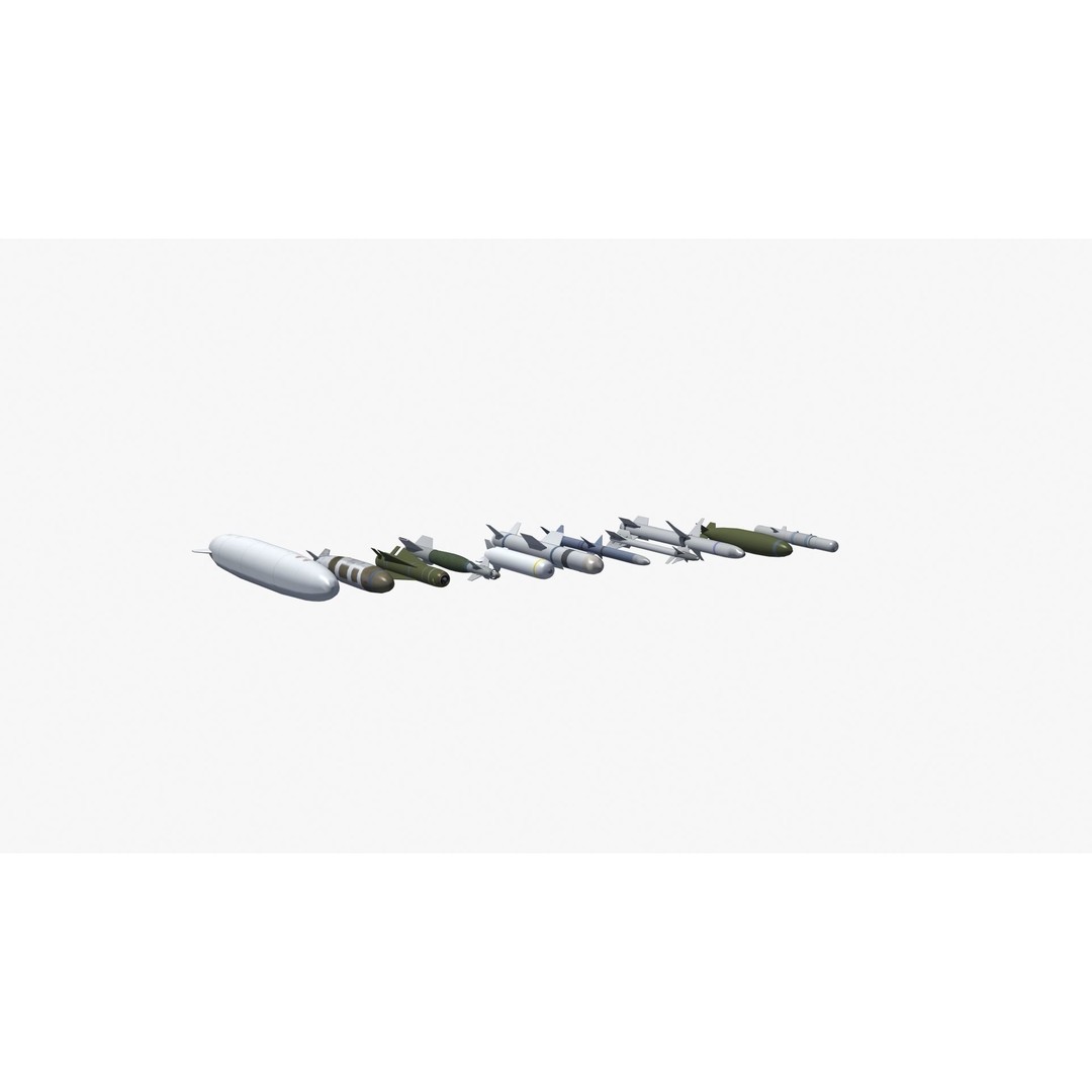 NATO Aircraft Weapons 3D Model – Low Poly Game Asset, FBX, PBR - View 33