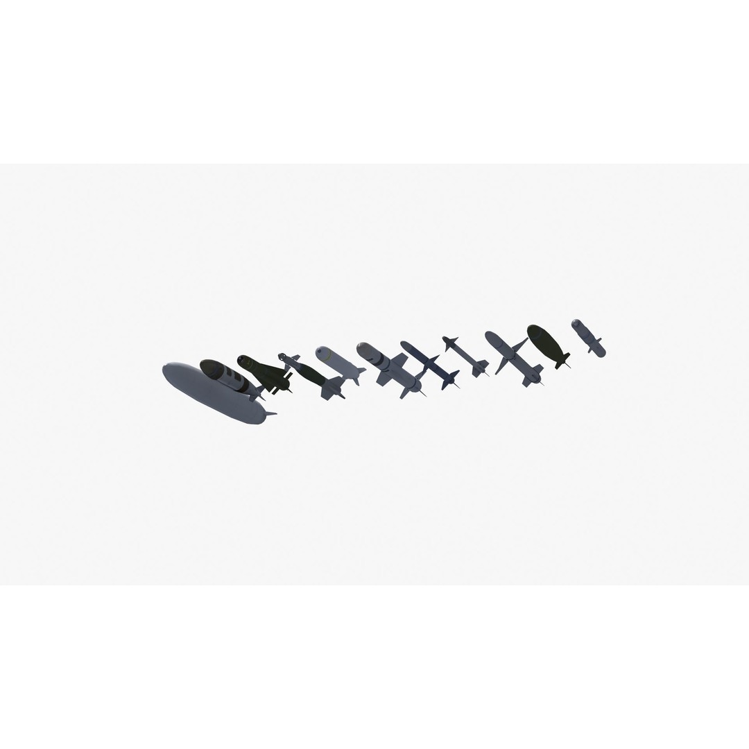 NATO Aircraft Weapons 3D Model – Low Poly Game Asset, FBX, PBR - View 36