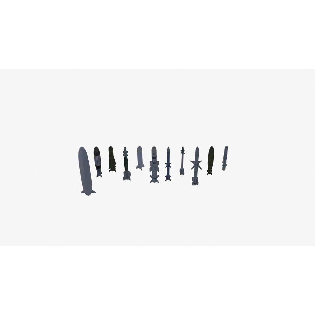 NATO Aircraft Weapons 3D Model – Low Poly Game Asset, FBX, PBR - View 38