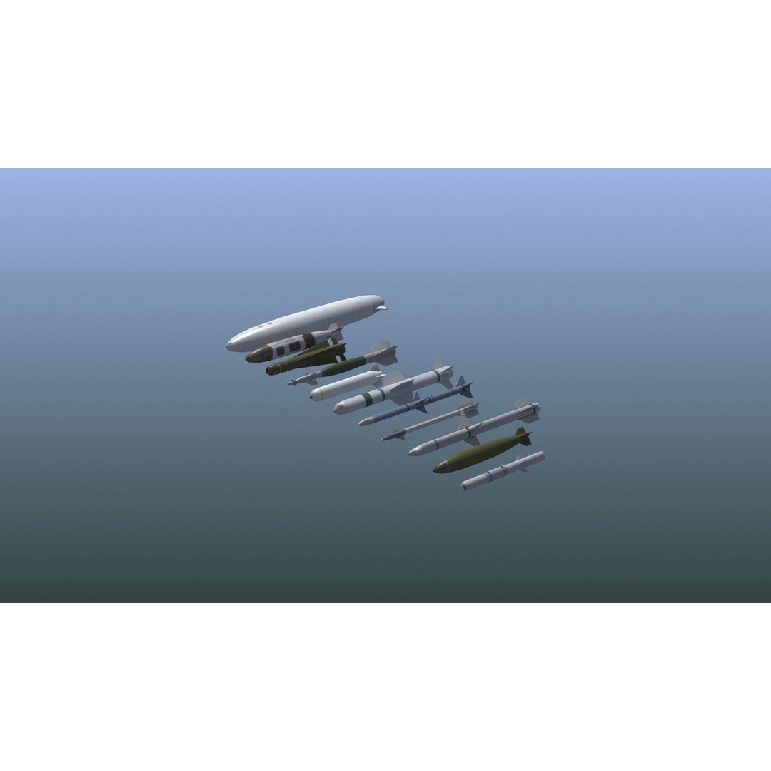 NATO Aircraft Weapons 3D Model – Low Poly Game Asset, FBX, PBR - View 4