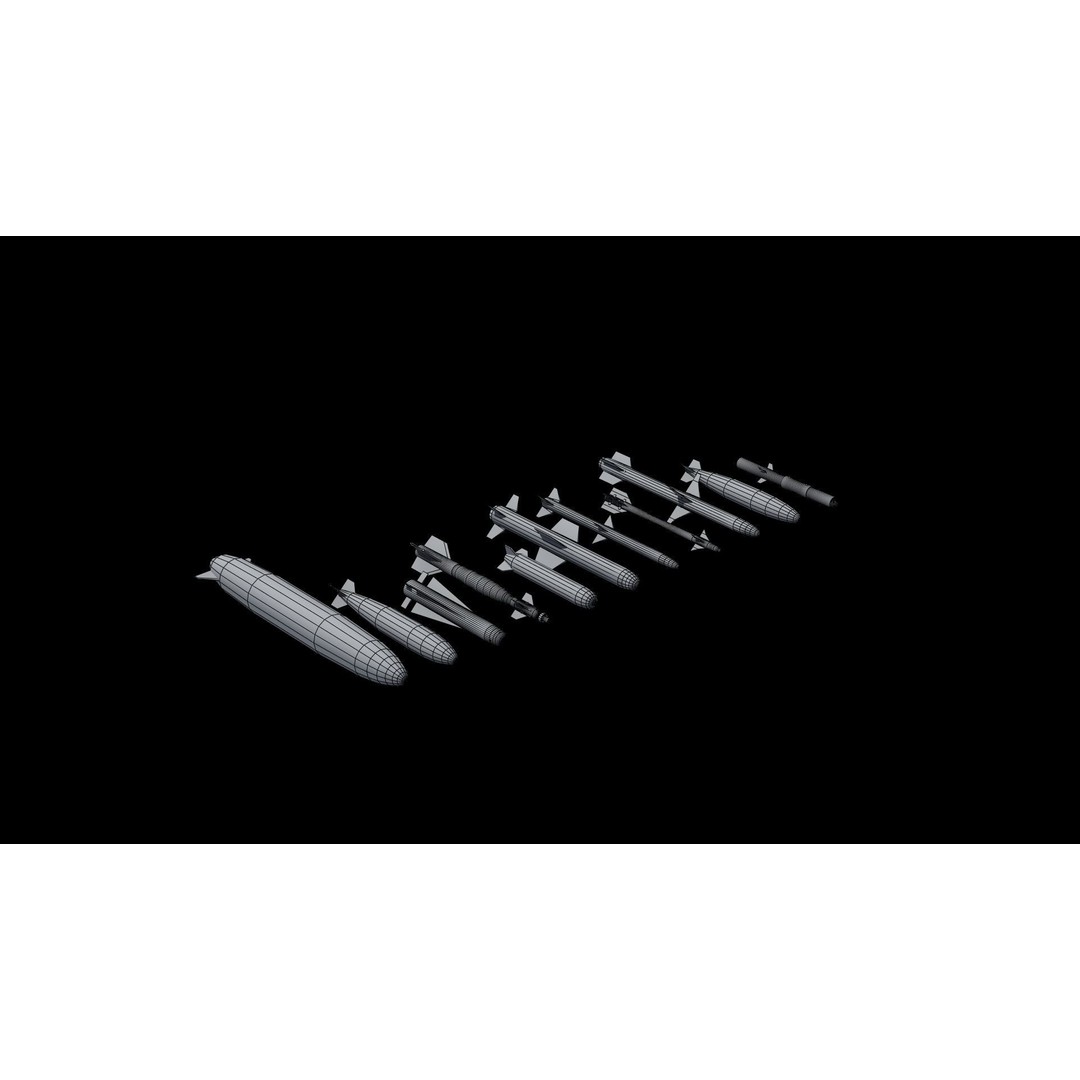 NATO Aircraft Weapons 3D Model – Low Poly Game Asset, FBX, PBR - View 40