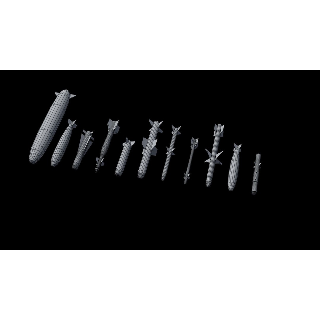 NATO Aircraft Weapons 3D Model – Low Poly Game Asset, FBX, PBR - View 47