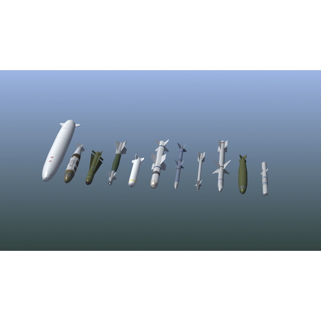 NATO Aircraft Weapons 3D Model – Low Poly Game Asset, FBX, PBR - View 5
