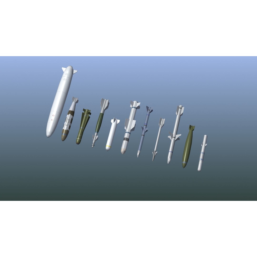 NATO Aircraft Weapons 3D Model – Low Poly Game Asset, FBX, PBR - View 6
