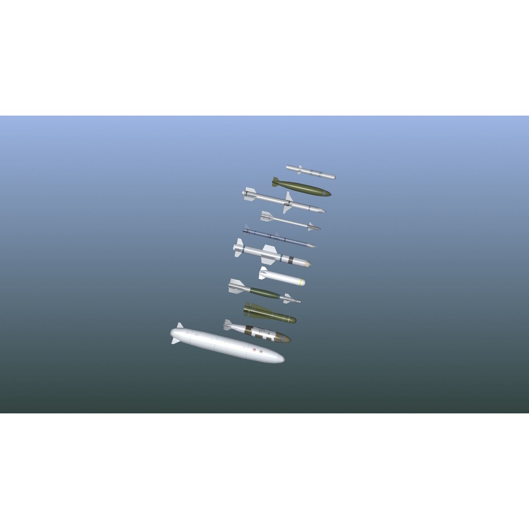 NATO Aircraft Weapons 3D Model – Low Poly Game Asset, FBX, PBR - View 7
