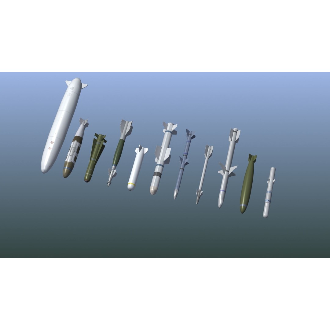 NATO Aircraft Weapons 3D Model – Low Poly Game Asset, FBX, PBR - View 8