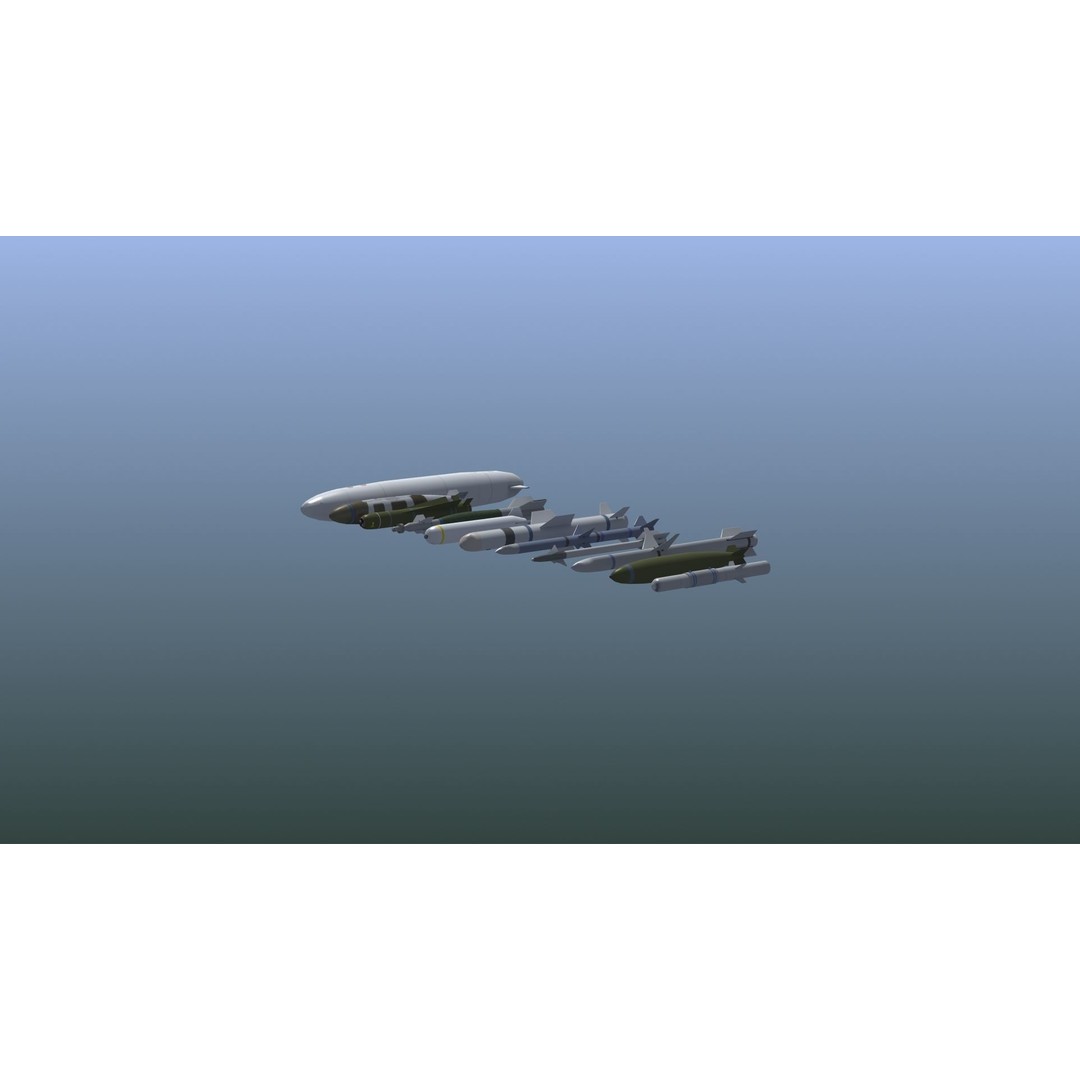 NATO Aircraft Weapons 3D Model – Low Poly Game Asset, FBX, PBR - View 9