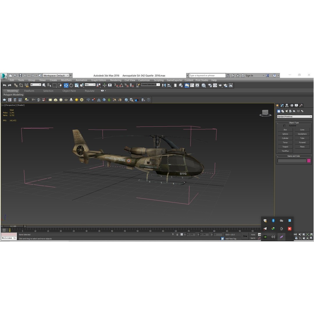 Aerospatiale SA-342 Gazelle 3D Model – Low Poly Game Asset, FBX, OBJ