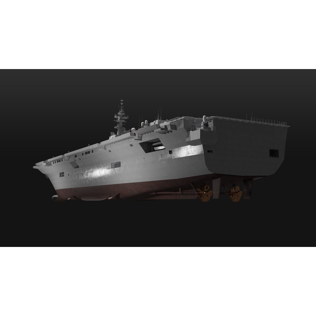 Hyuga Class Helicopter Carrier 3D Model – PBR Game Asset, Blender - View 17