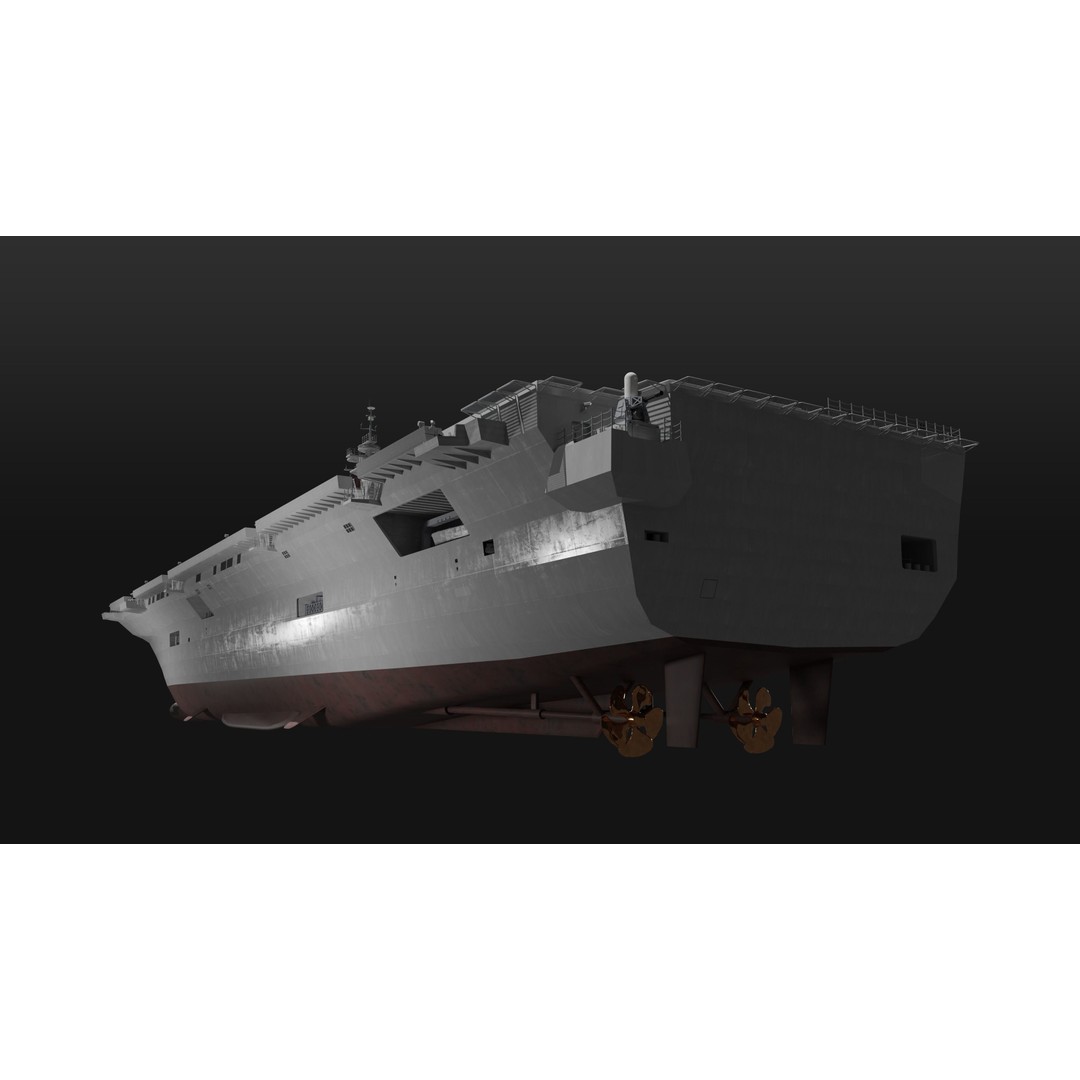 Hyuga Class Helicopter Carrier 3D Model – PBR Game Asset, Blender - View 8