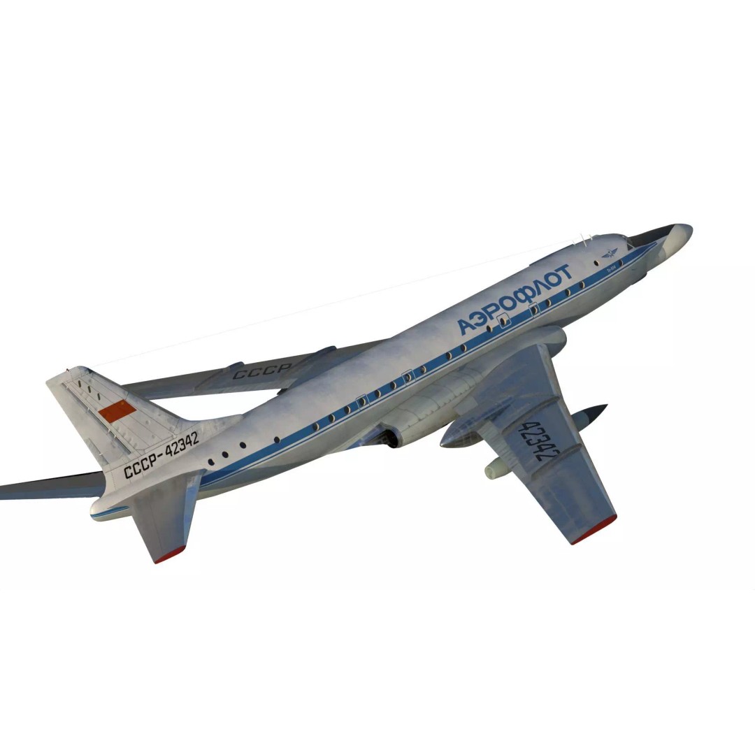 Tu-104 Sh 3D Model – Military Aircraft, PBR Textures, FBX - View 10