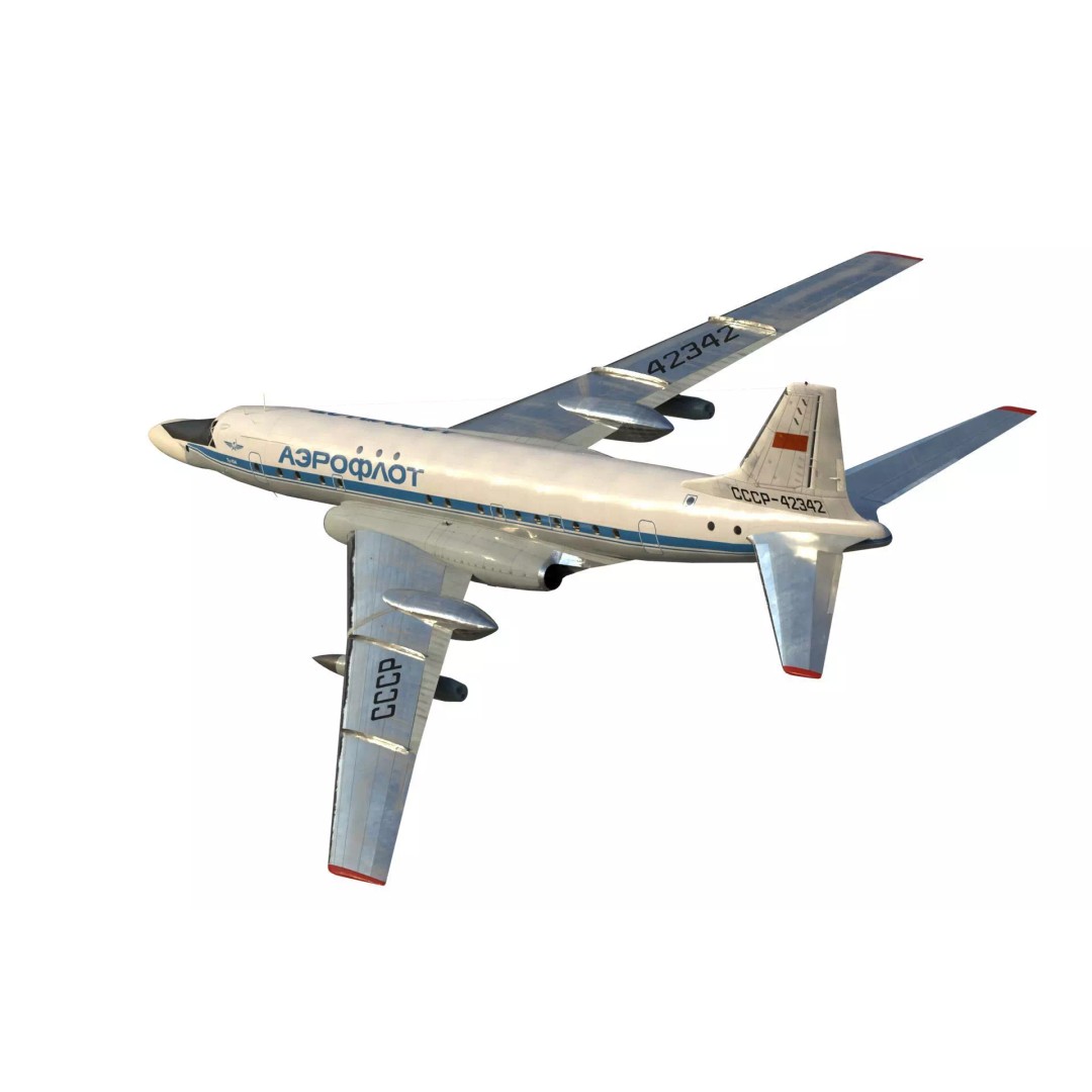 Tu-104 Sh 3D Model – Military Aircraft, PBR Textures, FBX - View 11