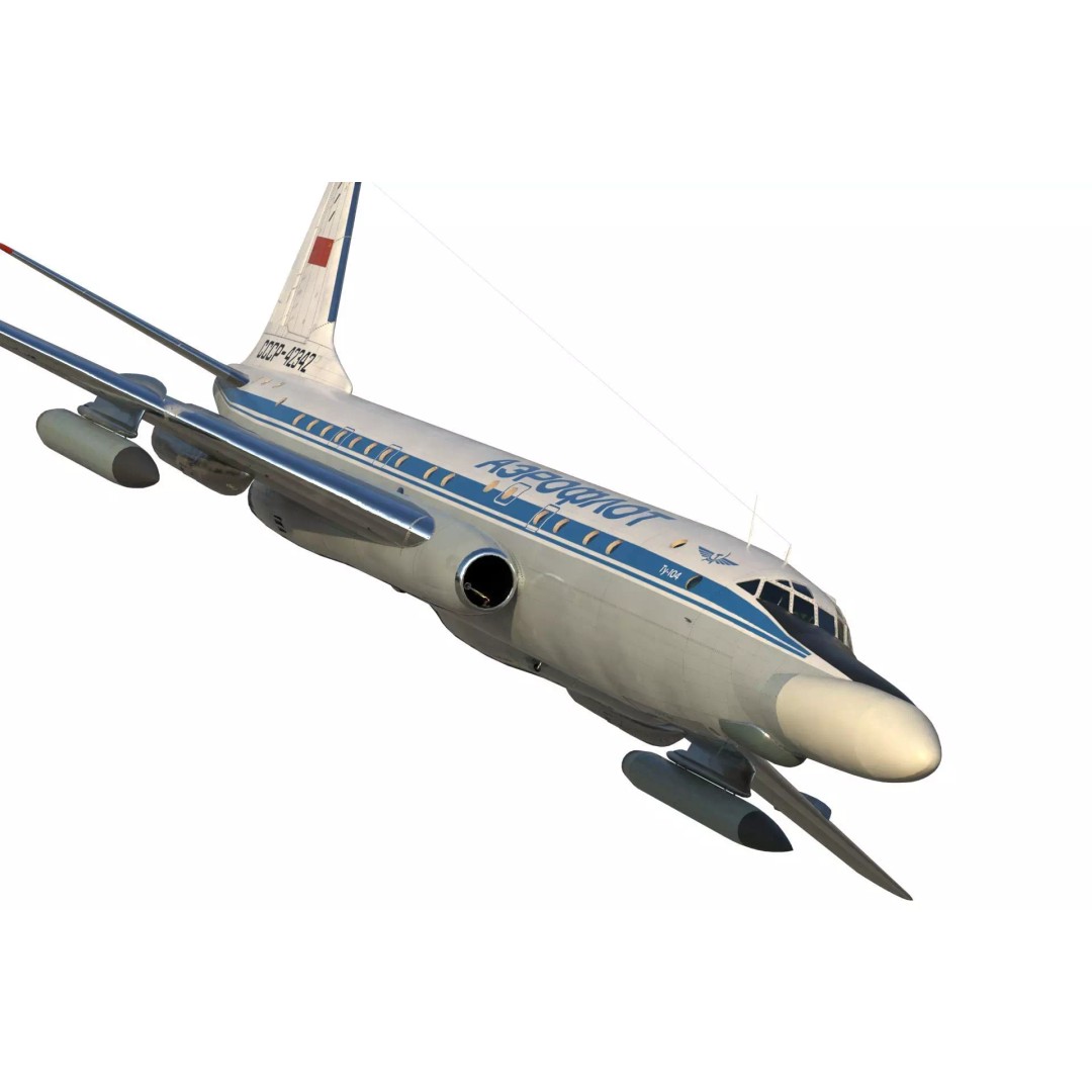 Tu-104 Sh 3D Model – Military Aircraft, PBR Textures, FBX - View 12