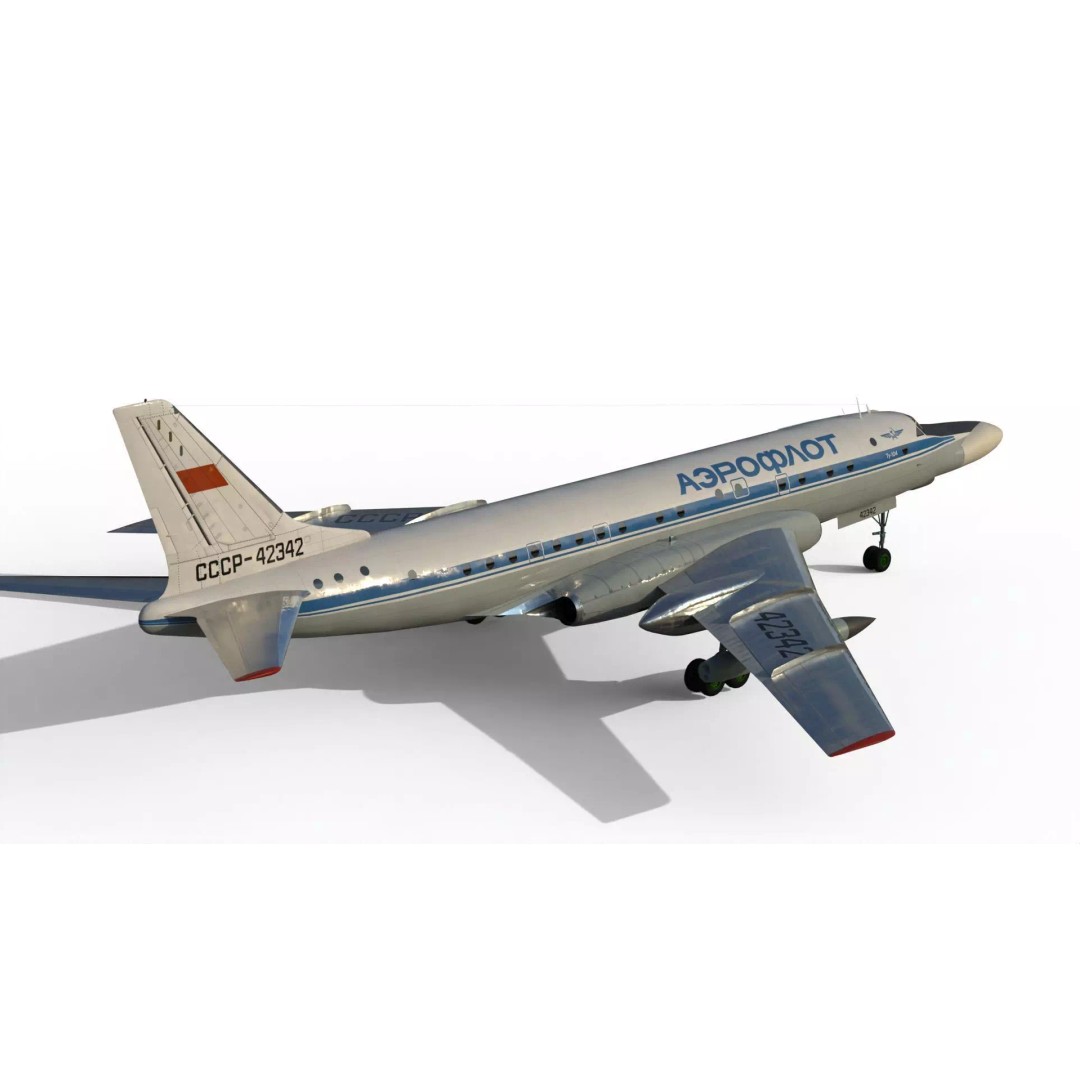 Tu-104 Sh 3D Model – Military Aircraft, PBR Textures, FBX - View 13
