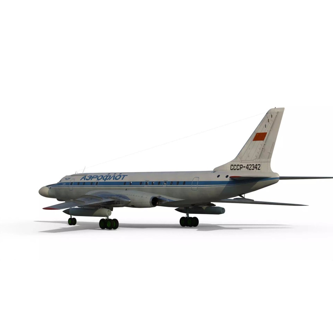 Tu-104 Sh 3D Model – Military Aircraft, PBR Textures, FBX - View 14