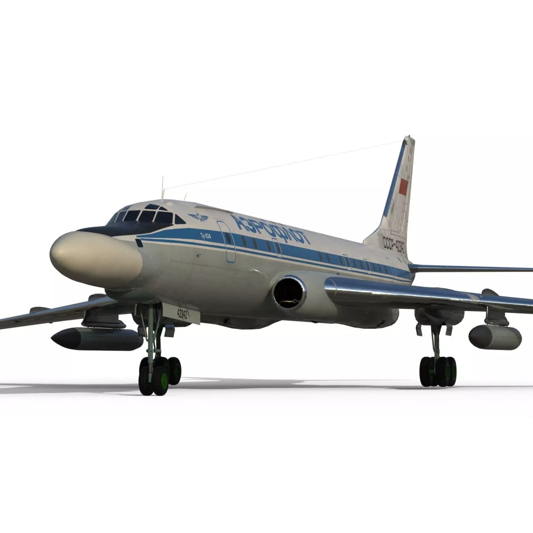 Tu-104 Sh 3D Model – Military Aircraft, PBR Textures, FBX - View 16