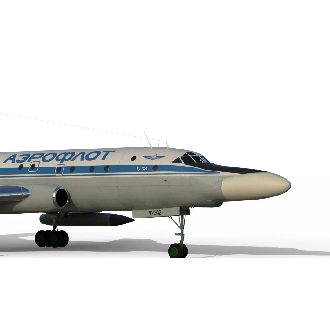 Tu-104 Sh 3D Model – Military Aircraft, PBR Textures, FBX - View 17