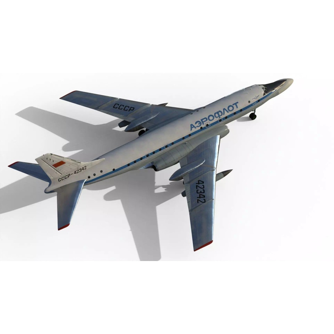Tu-104 Sh 3D Model – Military Aircraft, PBR Textures, FBX - View 19