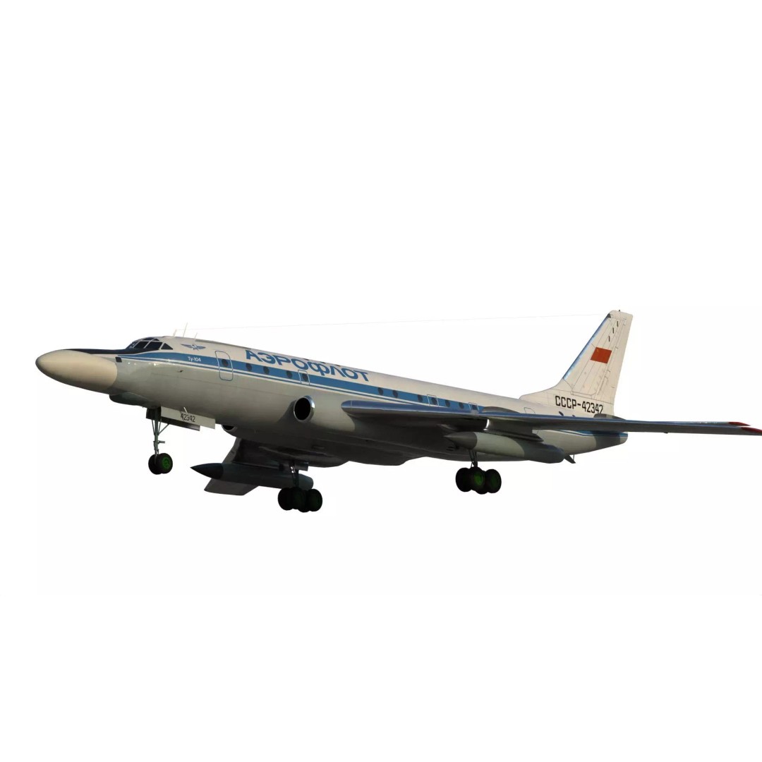 Tu-104 Sh 3D Model – Military Aircraft, PBR Textures, FBX - View 2