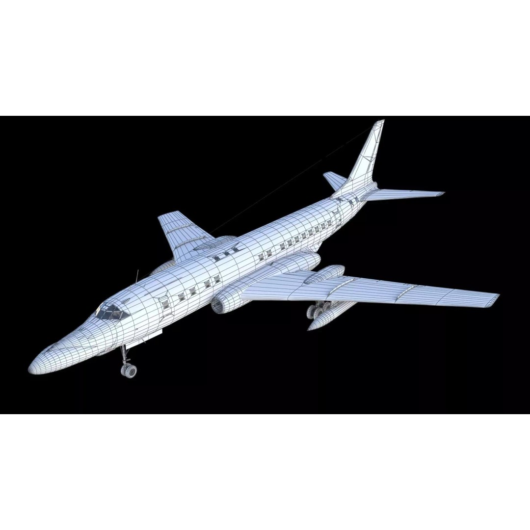 Tu-104 Sh 3D Model – Military Aircraft, PBR Textures, FBX - View 23