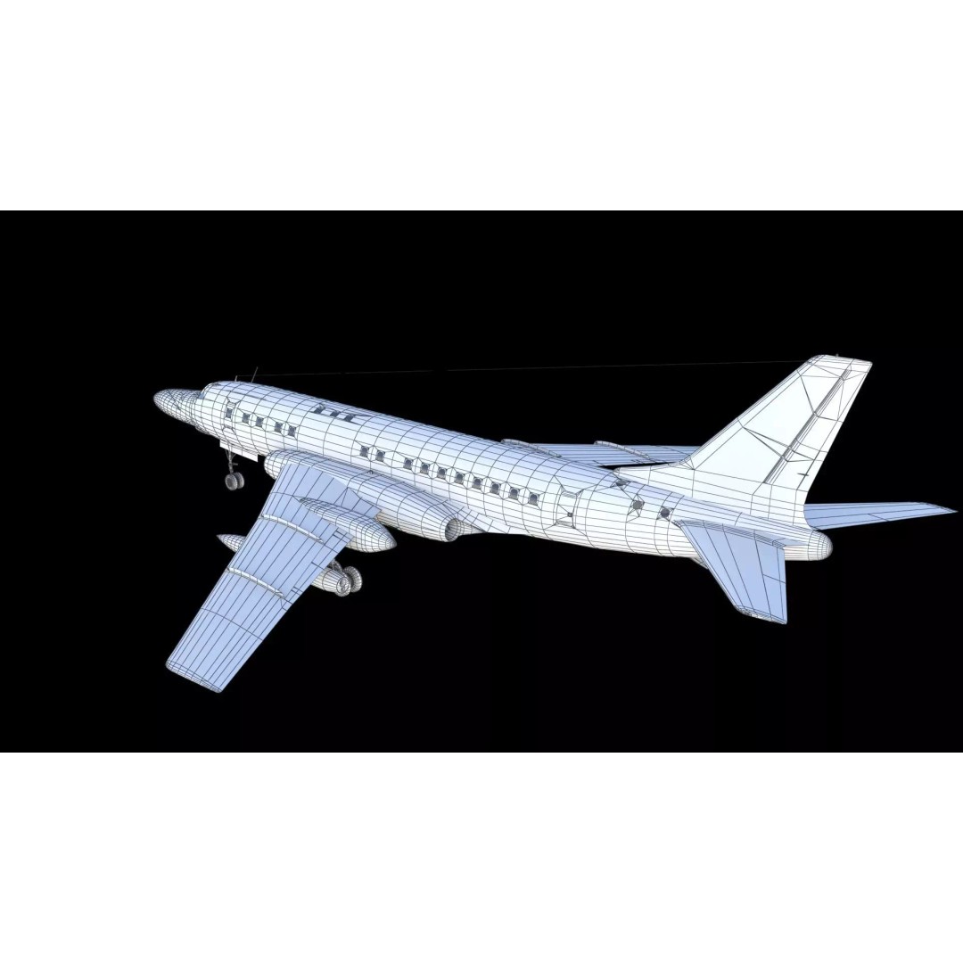 Tu-104 Sh 3D Model – Military Aircraft, PBR Textures, FBX - View 25
