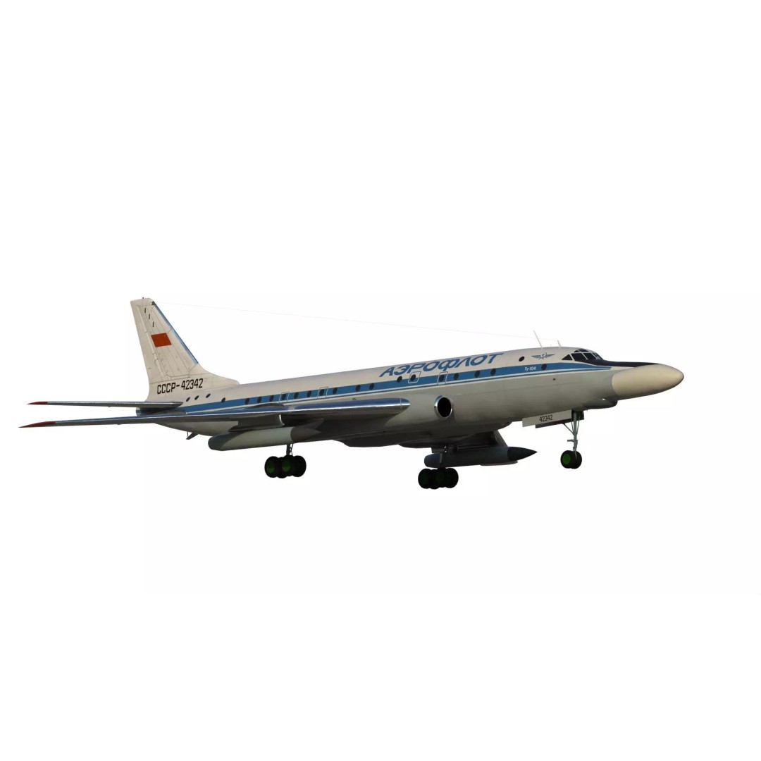 Tu-104 Sh 3D Model – Military Aircraft, PBR Textures, FBX - View 4