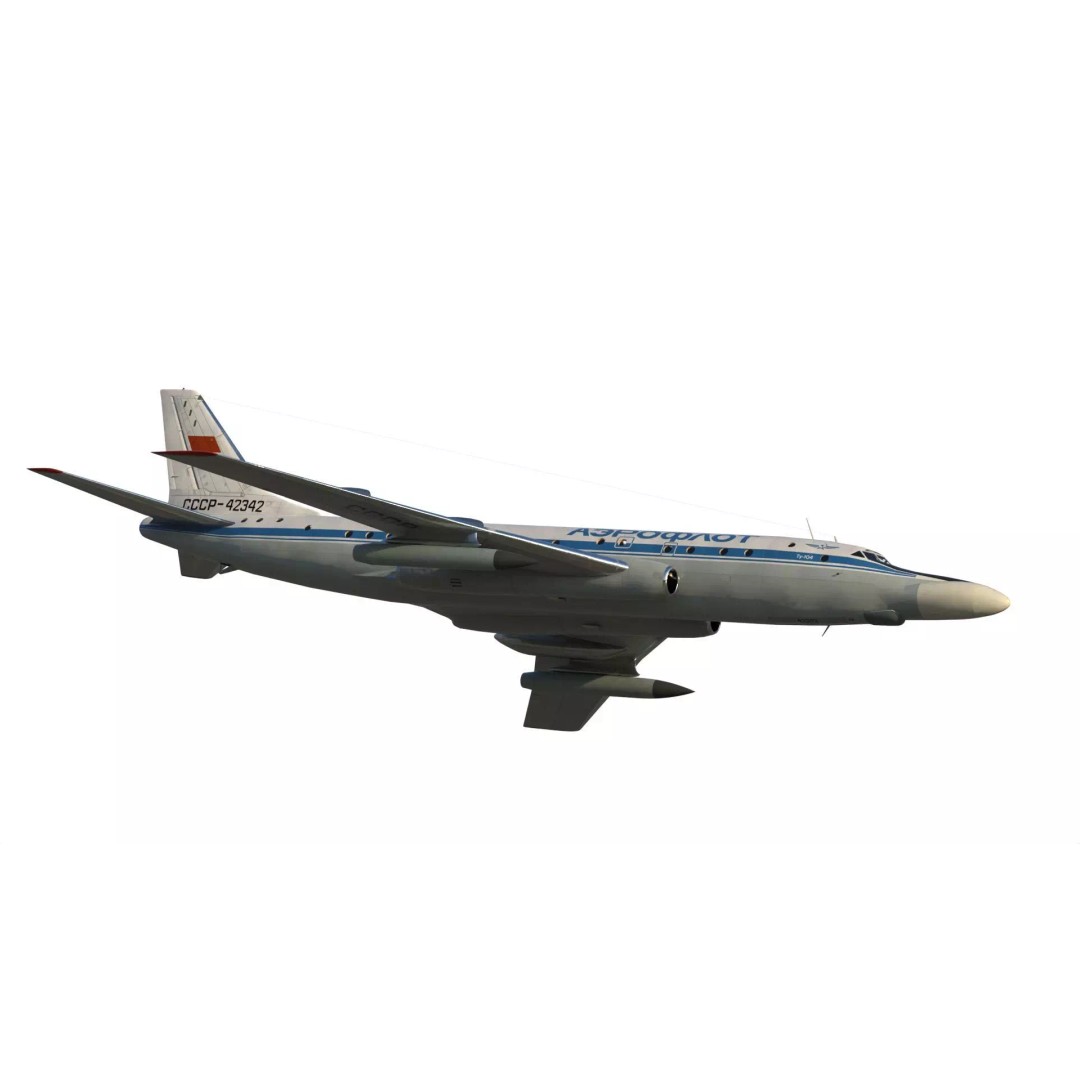Tu-104 Sh 3D Model – Military Aircraft, PBR Textures, FBX - View 9