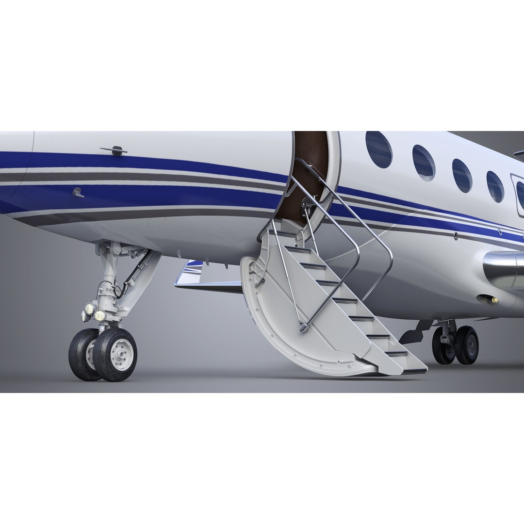 Gulfstream G650 3D Model – High Poly Aircraft, FBX, OBJ, Game Ready - View 10