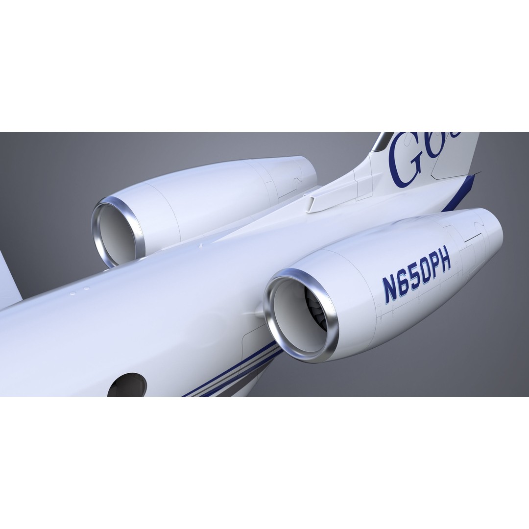 Gulfstream G650 3D Model – High Poly Aircraft, FBX, OBJ, Game Ready - View 12