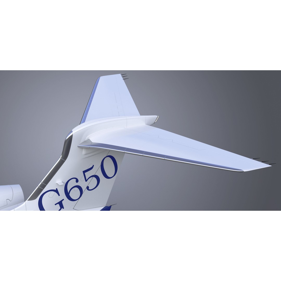 Gulfstream G650 3D Model – High Poly Aircraft, FBX, OBJ, Game Ready - View 14