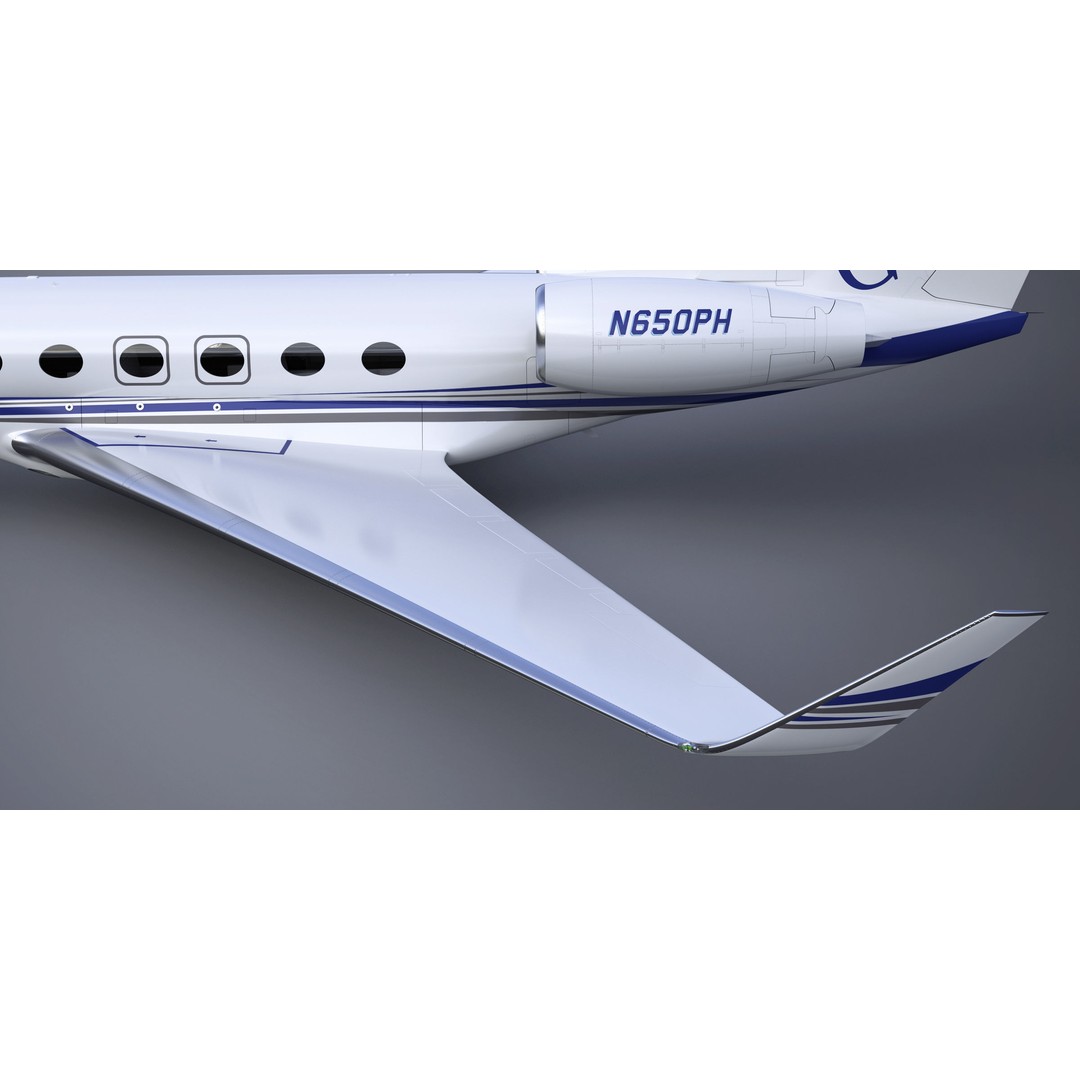 Gulfstream G650 3D Model – High Poly Aircraft, FBX, OBJ, Game Ready - View 15