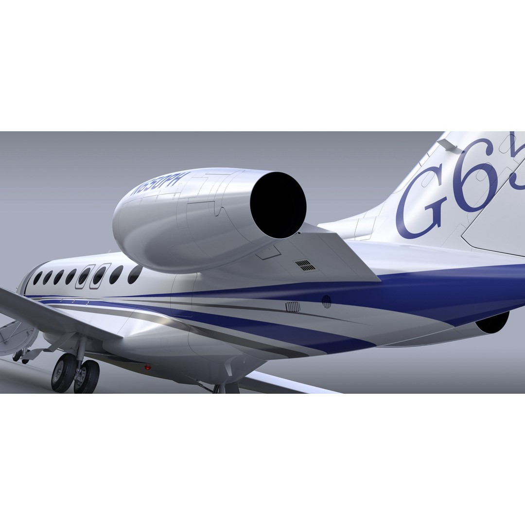 Gulfstream G650 3D Model – High Poly Aircraft, FBX, OBJ, Game Ready - View 17
