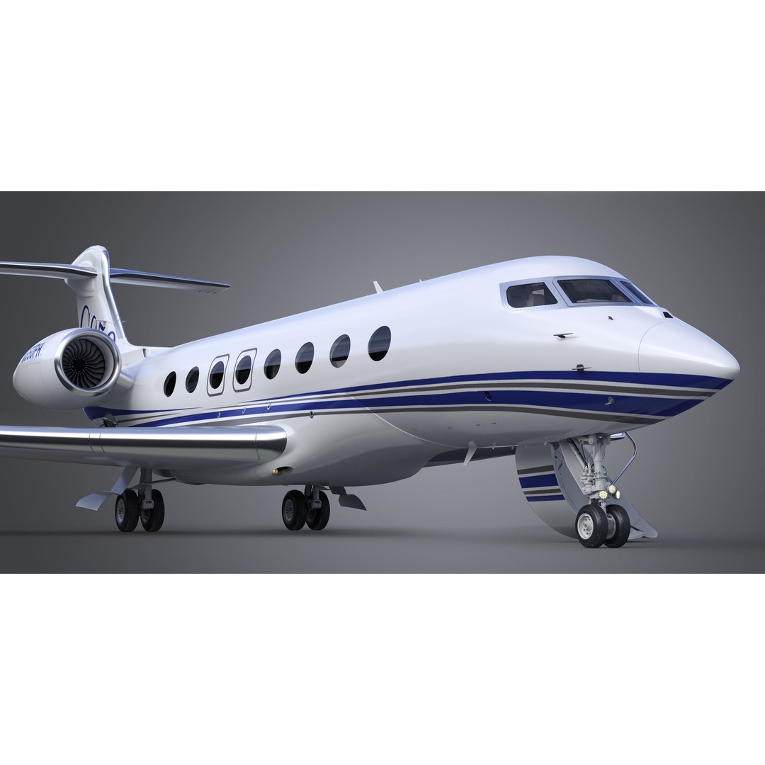 Gulfstream G650 3D Model – High Poly Aircraft, FBX, OBJ, Game Ready - View 22