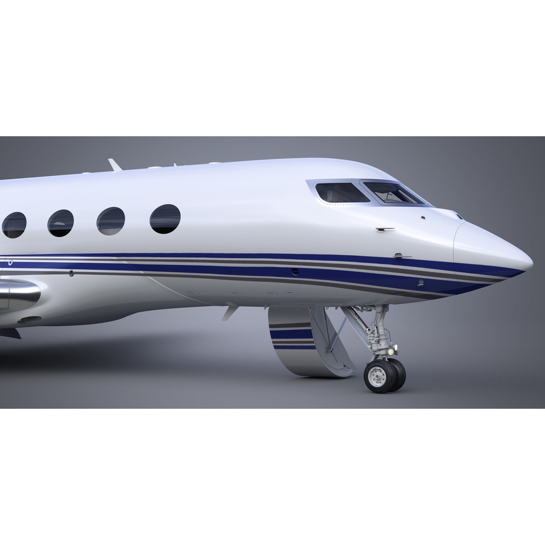 Gulfstream G650 3D Model – High Poly Aircraft, FBX, OBJ, Game Ready - View 23