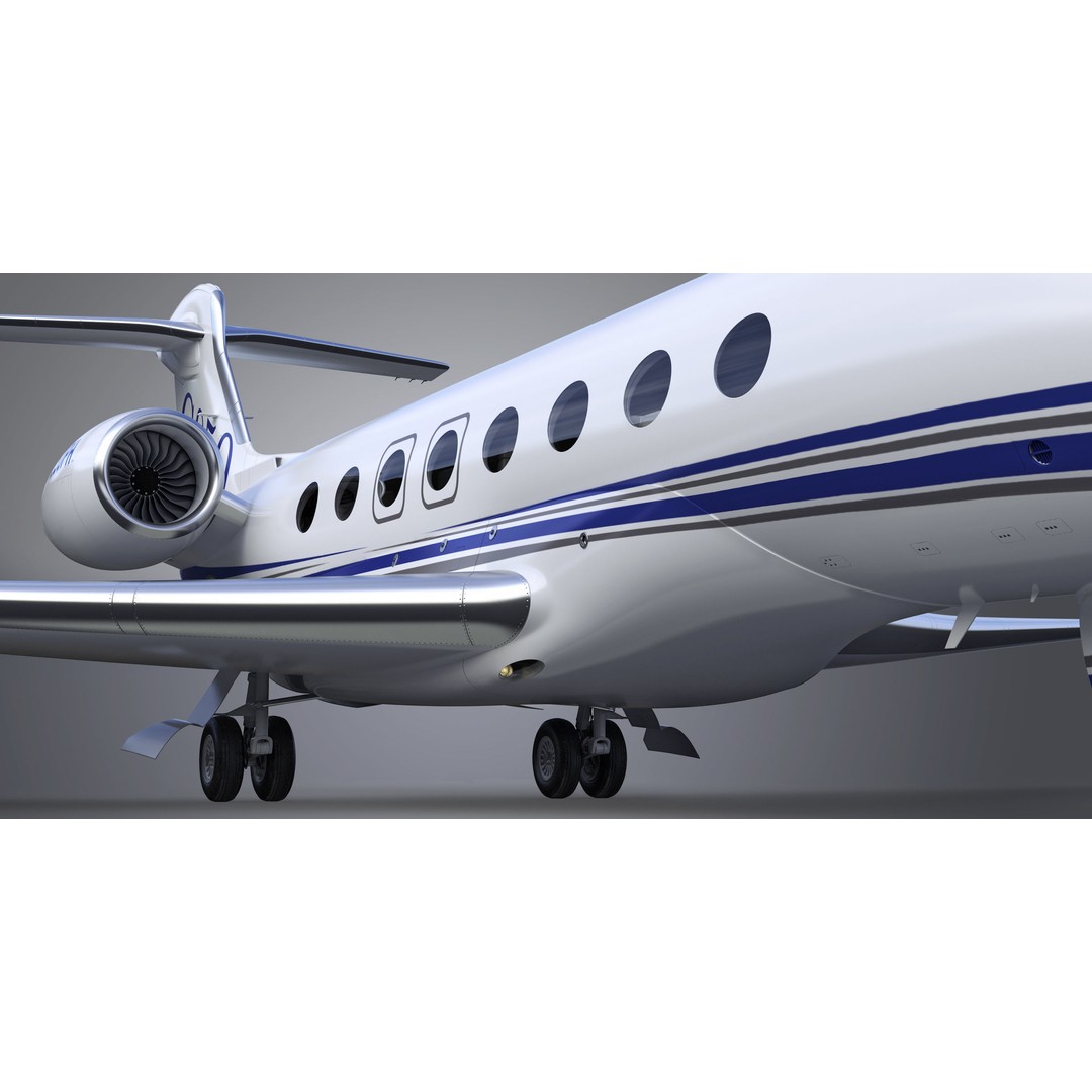 Gulfstream G650 3D Model – High Poly Aircraft, FBX, OBJ, Game Ready - View 24